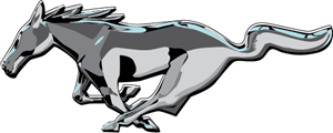 logo ford mustang plateado